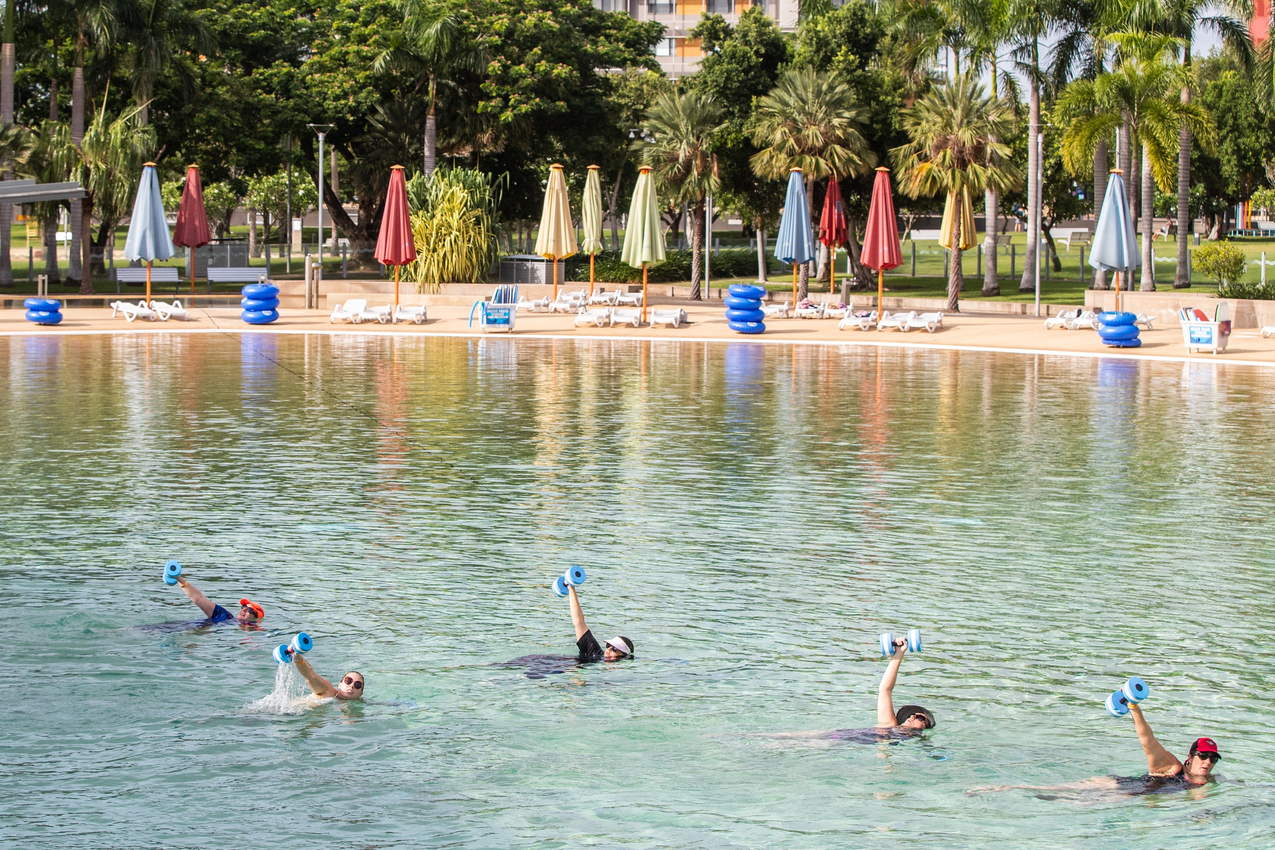 Aqua fitness in the Wave Lagoon - Accommodation NT