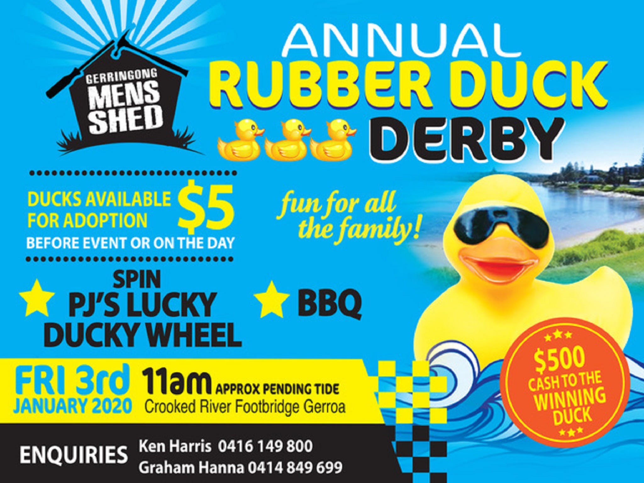 Gerringong Mens Shed Annual Duck Derby - Restaurants Sydney