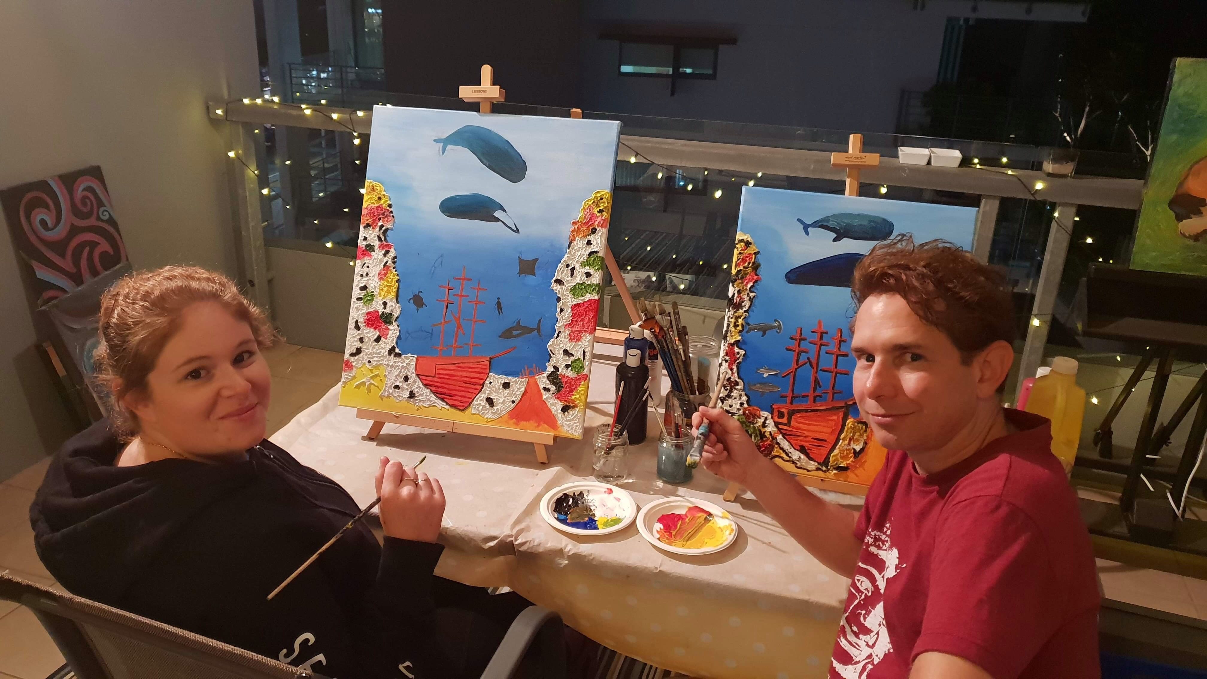 Paint and Sip Social Art Classes 2 for 1 - Accommodation Mount Tamborine