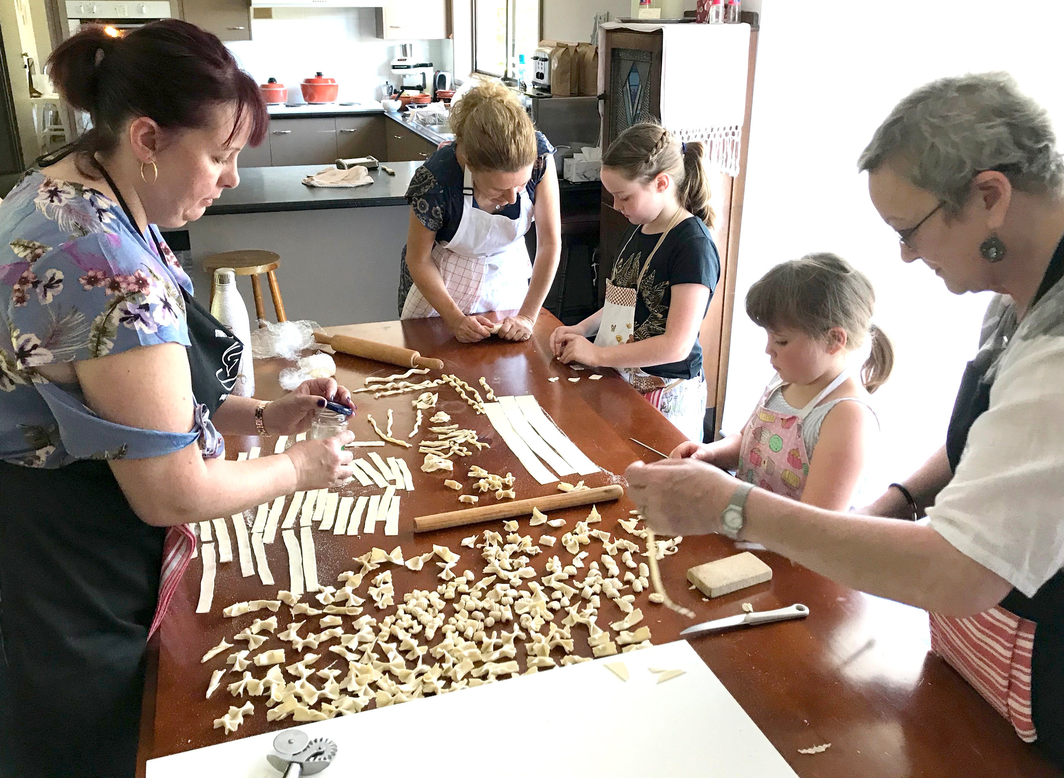 Kids Pasta Making Class - hands on fun at your house - Grafton Accommodation