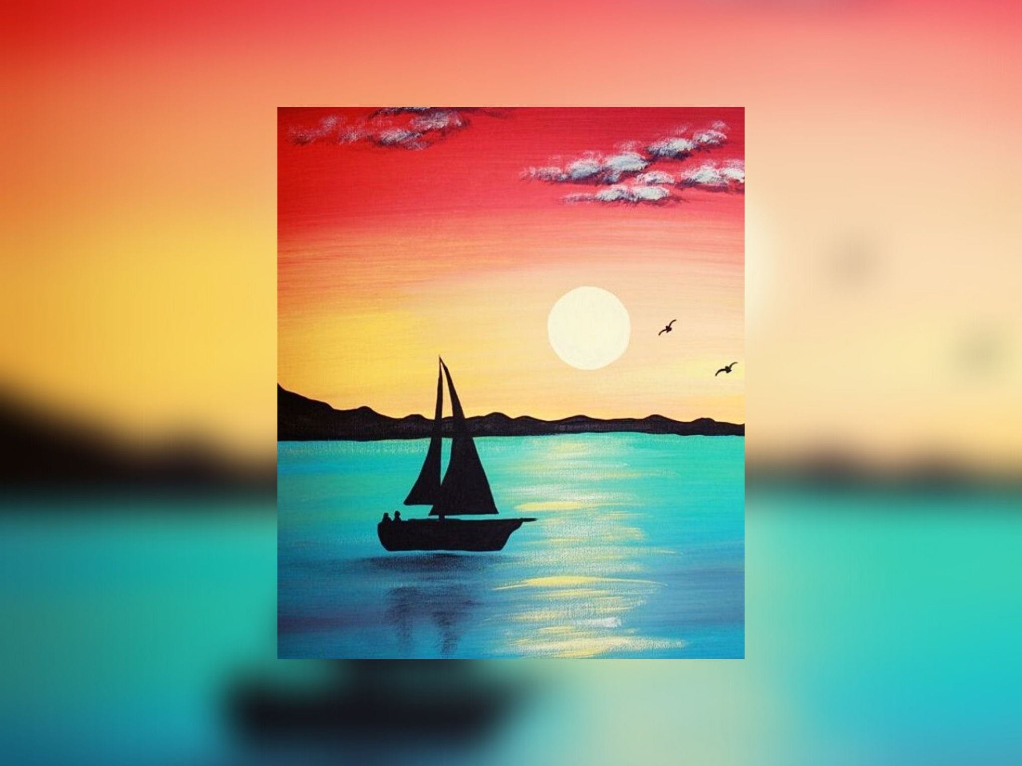 Grab a glass of wine and learn to paint 'Sailboat'